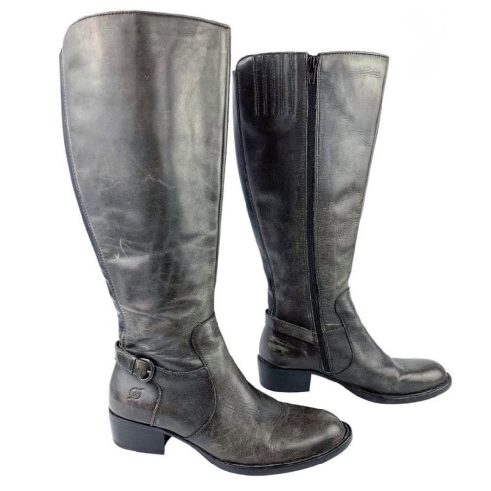 Born Helen Distressed Leather Riding Boots Size 6.5